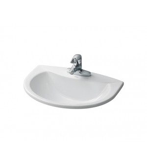 حوض مغسلة مدور فوق الرخام أبيض مع خرم واحد للخلاط  580×450 ملم  - صناعة صيني # TOTO - LW571CBT1